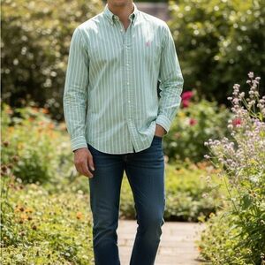 Ralph Lauren Mint Striped Button Down Shirt